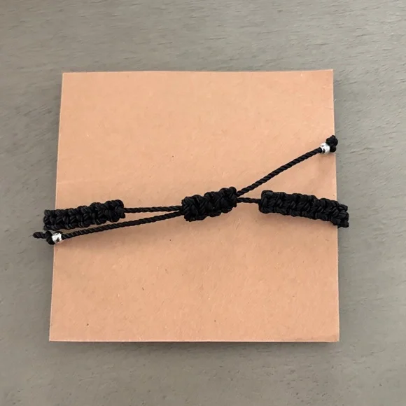 Black Bracelet with Blue Stitch Charm - Picture 2 of 2